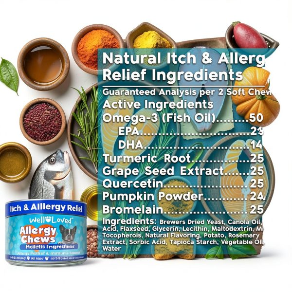 Well Loved Dog Allergy Chews Itch Relief Skin Treatment-3