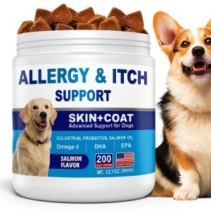 Dog Allergy Itch Chews ColEaze Salmon Flavor 200ct-0