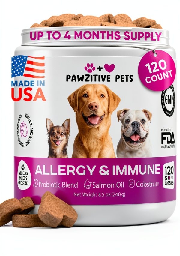 Pawzitive Pets Dog Allergy Chews Omega-3 Skin Health-0