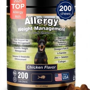 BFDEREN Dog Allergy Chews Itch Relief Weight Management-0