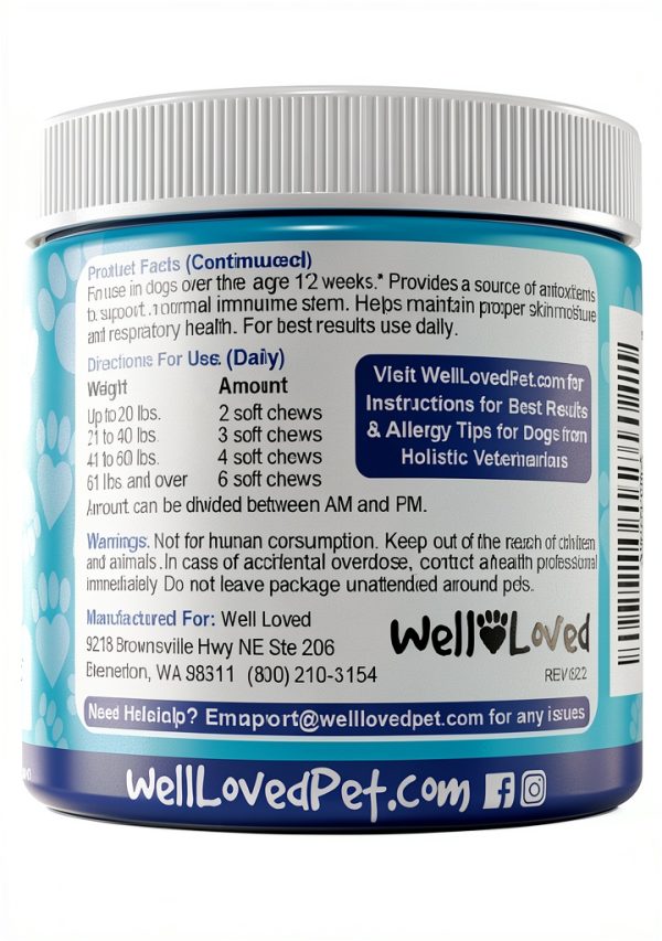 Well Loved Dog Allergy Chews Itch Relief Skin Treatment-5