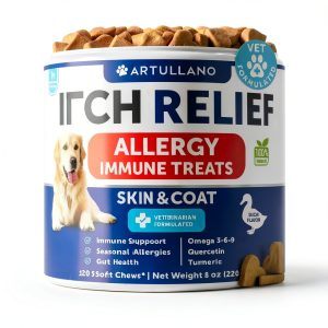 Artullano Dog Allergy Chews Itchy Skin Relief Treats-0