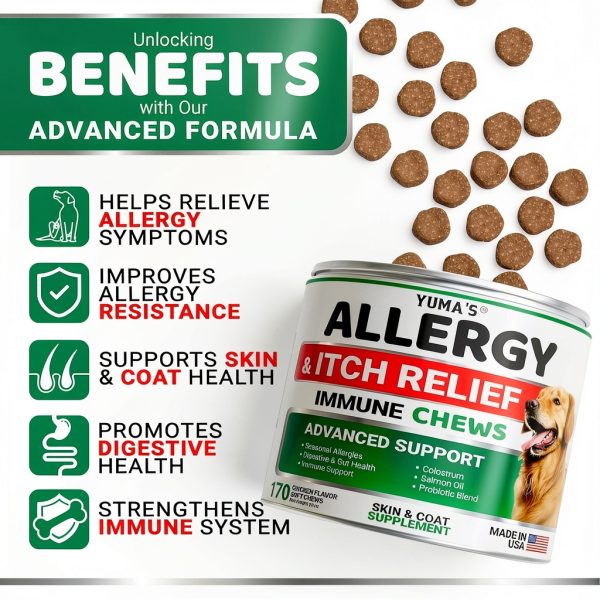 YUMA Dog Allergy Chews Itch Relief Immune Support Treats-1