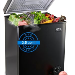 Mini Chest Freezer KRIB BLING 3.5 Cu Ft Black with 7‑Gear Control-0