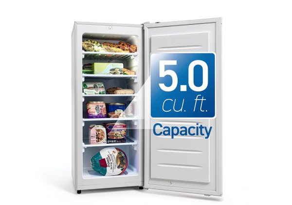 Commercial Cool Upright Freezer 5 Cu Ft with Reversible Door White-1