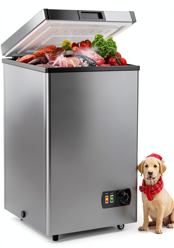LifePlus Chest Freezer 4.2 Cuft Top Door Grey Energy‑Saving Model-0