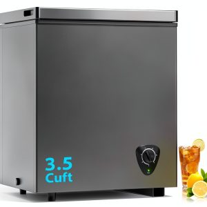 Chest Freezer LifePlus 3.5 Cuft Dark Pure 74D Adjustable Thermostat-0