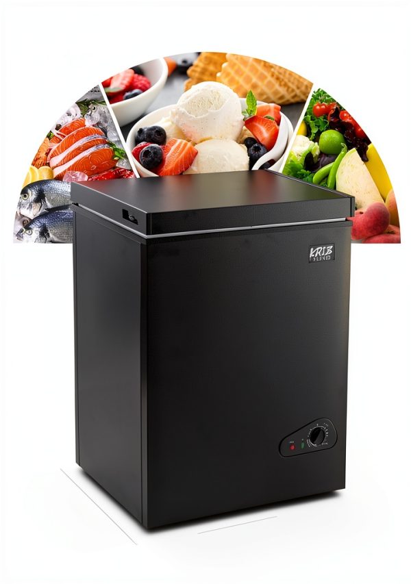 Mini Chest Freezer KRIB BLING 3.5 Cu Ft Black with 7‑Gear Control-3