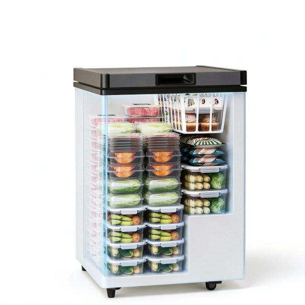 LifePlus Chest Freezer 4.2 Cuft Top Door Grey Energy‑Saving Model-2