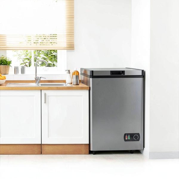 LifePlus Chest Freezer 4.2 Cuft Top Door Grey Energy‑Saving Model-8