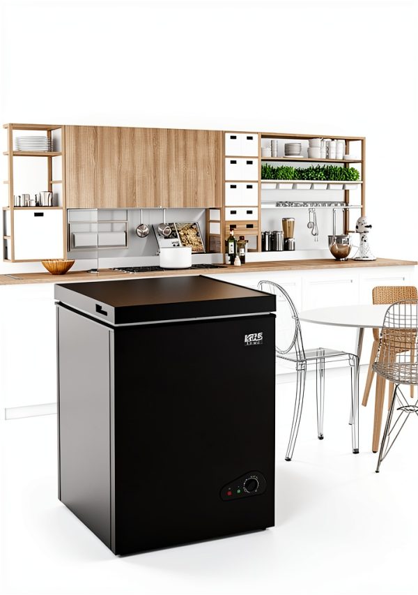 Mini Chest Freezer KRIB BLING 3.5 Cu Ft Black with 7‑Gear Control-5
