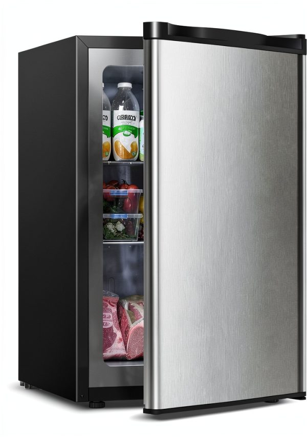 3.2 Cu.ft Small Freezer Electactic Upright with Reversible Door Silver-0