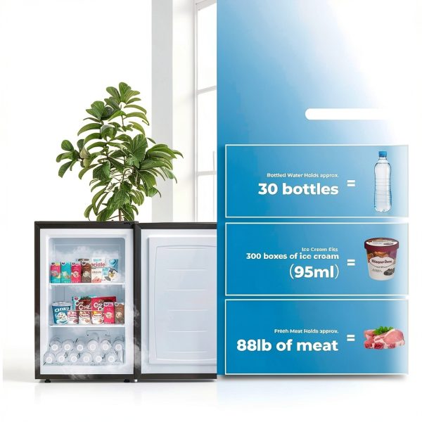 3.2 Cu.ft Small Freezer Electactic Upright with Reversible Door Silver-4