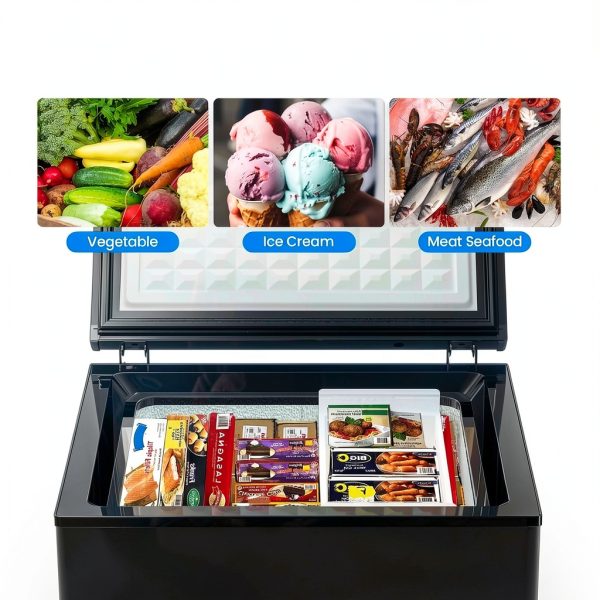 Chest Freezer Kismile 3.5 Cu Ft Black Top-Open Compact Deep Freezer-3