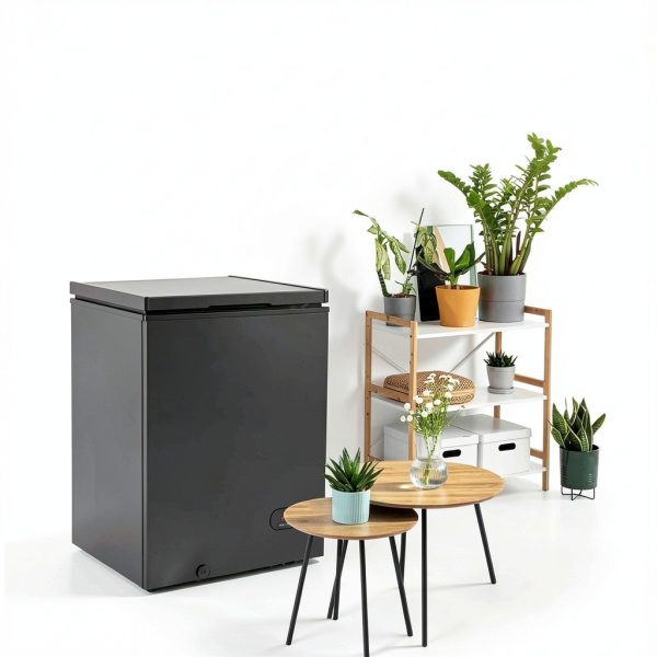 Chest Freezer Kismile 3.5 Cu Ft Black Top-Open Compact Deep Freezer-6