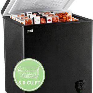Chest Freezer WANAI 5 Cu Ft Deep Top Open with Removable Basket-0