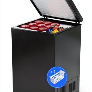 Chest Freezer Kismile 3.5 Cu Ft Black Top-Open Compact Deep Freezer-0