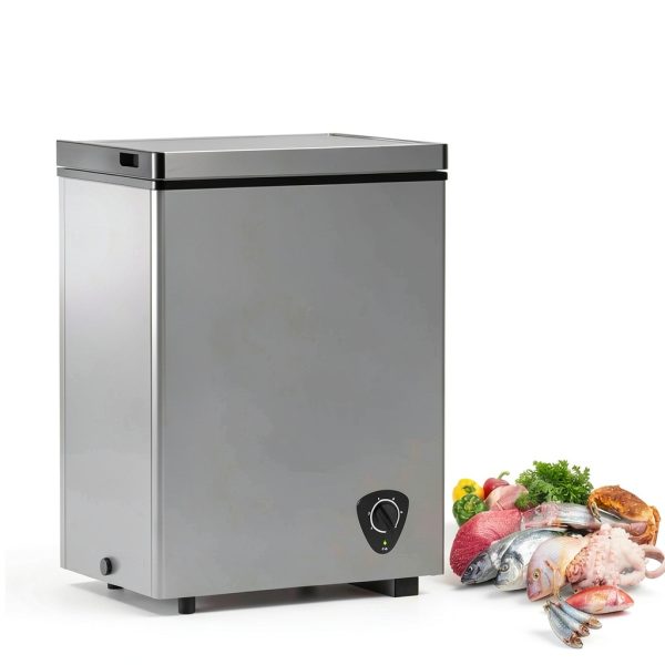3.5 Cu.Ft Small Chest Freezer Climate Choice Gray-4